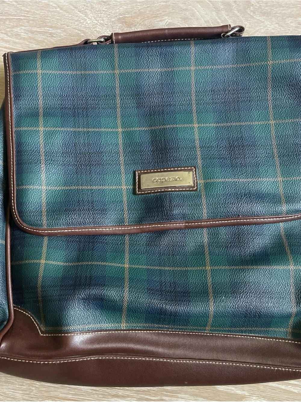 Capezio Tartan Plaid messenger laptop backpack bag